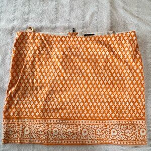 J. Crew Orange and White Bandana Print Mini Skirt